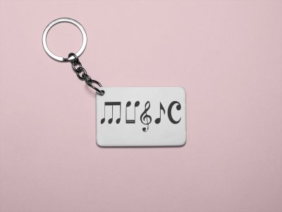 Sixteenth note -White -Designable Musicllnstrument Keychain ( Combo Set Of 2)