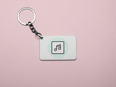 Slanted beamed -White -Designable Musicllnstrument Keychain ( Combo Set Of 2)