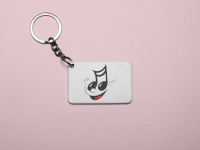 Eighth note ( music note ) -White -Designable Musicllnstrument Keychain ( Combo Set Of 2)
