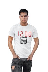 12:00 PM (White T) -Clothes for Mathematics Lover - Foremost Gifting Material for Your Friends, Teachers, and Close Ones