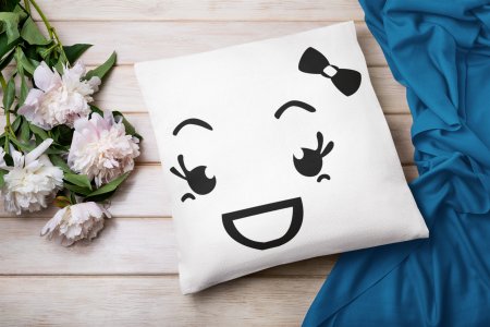 Pretty Girl Emoji - Emoji Printed Pillow Covers For Emoji Lovers(Pack Of Two)