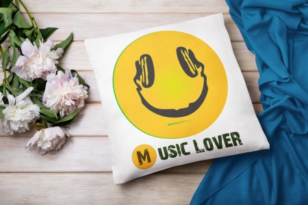Smile with a Headphone - Emoji Printed Pillow Covers For Emoji Lovers(Pack Of Two)