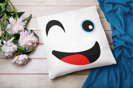 Wink Emoji - Emoji Printed Pillow Covers For Emoji Lovers(Pack Of Two)