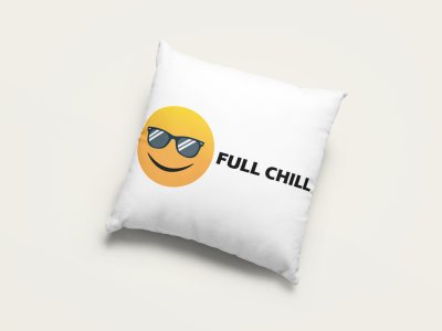 Chill Emoji Text With Full Chill- Emoji Printed Pillow Covers For Emoji Lovers(Pack Of Two)