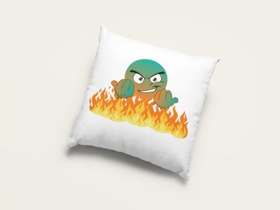 Come On, Cross The Fire Emoji - Emoji Printed Pillow Covers For Emoji Lovers(Pack Of Two)