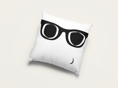 Black and White Glasses Emoji - Emoji Printed Pillow Covers For Emoji Lovers(Pack Of Two)
