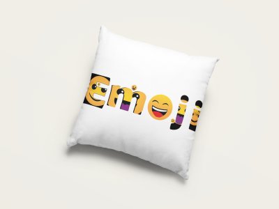 Emoji Pattern in Alphabets - Emoji Printed Pillow Covers For Emoji Lovers(Pack Of Two)