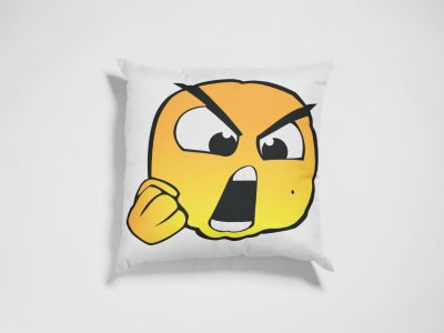 Open Mouth Angry Emoji - Emoji Printed Pillow Covers For Emoji Lovers(Pack Of Two)