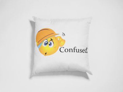 Engineer Confused Emoji - Emoji Printed Pillow Covers For Emoji Lovers(Pack Of Two)