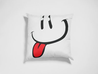 Tougue Twister Emoji - Emoji Printed Pillow Covers For Emoji Lovers(Pack Of Two)