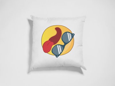 Tongue Out Emoji- Emoji Printed Pillow Covers For Emoji Lovers(Pack Of Two)