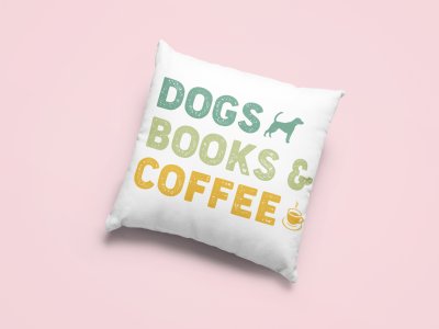 Dogs books coffee -Printed Pillow Covers For Pet Lovers(Pack Of Two)