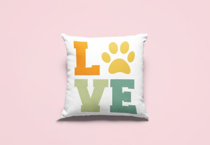Love Colourfull Text -Printed Pillow Covers For Pet Lovers(Pack Of Two)