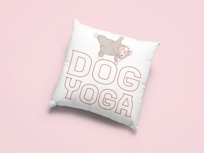 Dog Yoga -Printed Pillow Covers For Pet Lovers(Pack Of Two)