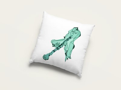 Girl Playing Flute - Special Printed Pillow Covers For Music Lovers(Combo Set of 2)