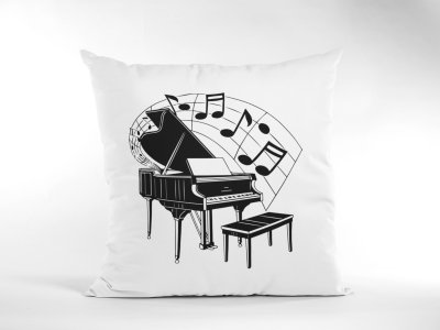 Piano with Musical Slanted beamed - Special Printed Pillow Covers For Music Lovers(Combo Set of 2)