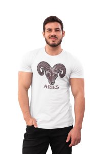 Aries (White T) - Printed Zodiac Sign Tshirts - Made especially for astrology lovers people