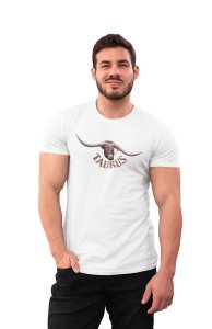 Taurus symbol (White T) - Printed Zodiac Sign Tshirts - Made especially for astrology lovers people