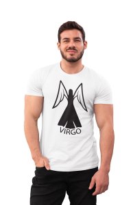 Virgo(BG Black) (White T) - Printed Zodiac Sign Tshirts - Made especially for astrology lovers people