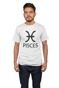 Pisces (White T) - Printed Zodiac Sign Tshirts - Made especially for astrology lovers people