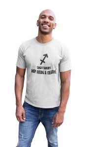 Sagittarius Deep feeling and creative (White T) - Printed Zodiac Sign Tshirts - Made especially for astrology lovers people