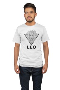 Lion face (White T) - Printed Zodiac Sign Tshirts - Made especially for astrology lovers people