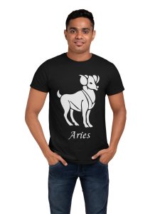 Aries symbol (BG White) - Printed Zodiac Sign Tshirts - Made especially for astrology lovers people