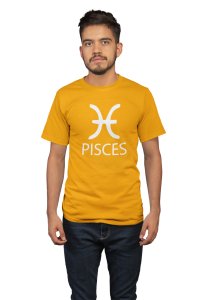 Pisces (Yellow T) - Printed Zodiac Sign Tshirts - Made especially for astrology lovers people