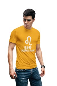 Leo, passionate and dramatic (Yellow T) - Printed Zodiac Sign Tshirts - Made especially for astrology lovers people