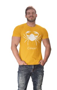 Cancer (BG white) (Yellow T) - Printed Zodiac Sign Tshirts - Made especially for astrology lovers people