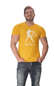 Libra, sep 23-oct 23 (Yellow T) - Printed Zodiac Sign Tshirts - Made especially for astrology lovers people