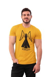 Virgo symbol (Yellow T) - Printed Zodiac Sign Tshirts - Made especially for astrology lovers people