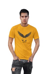 Eagles, libra text down (Yellow T) - Printed Zodiac Sign Tshirts - Made especially for astrology lovers people