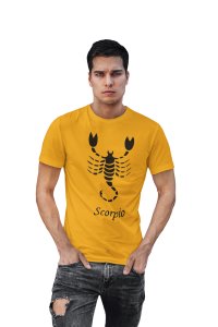 Scorpio (BG Black) (Yellow T) - Printed Zodiac Sign Tshirts - Made especially for astrology lovers people