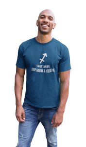 Sagittarius, deep feeling and creative(Blue T) - Printed Zodiac Sign Tshirts - Made especially for astrology lovers people