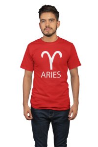 Aries (Red T) - Printed Zodiac Sign Tshirts - Made especially for astrology lovers people