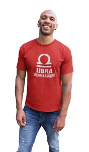 Libra, charming and harmony (Red T) - Printed Zodiac Sign Tshirts - Made especially for astrology lovers people