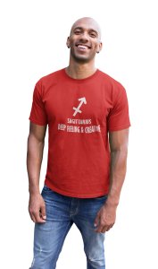 Sagittarius, feel feeling and creative (Red T) - Printed Zodiac Sign Tshirts - Made especially for astrology lovers people