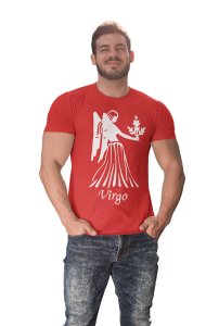 Virgo (BG white) (Red T) - Printed Zodiac Sign Tshirts - Made especially for astrology lovers people
