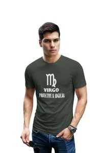Virgo, protective and logical (Green T) - Printed Zodiac Sign Tshirts - Made especially for astrology lovers people