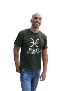 Pisces, warm hearted and sensitive (Green T) - Printed Zodiac Sign Tshirts - Made especially for astrology lovers people