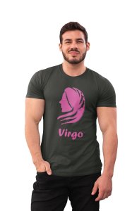 Virgo (BG Pink) (Green T) - Printed Zodiac Sign Tshirts - Made especially for astrology lovers people