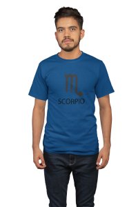 Scorpio (BG black)(Blue T) - Printed Zodiac Sign Tshirts - Made especially for astrology lovers people