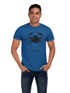 Cancer symbol(Blue T) - Printed Zodiac Sign Tshirts - Made especially for astrology lovers people