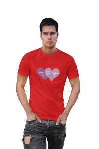 Libra, Sagittarius, funny couple (Red T) - Printed Zodiac Sign Tshirts - Made especially for astrology lovers people