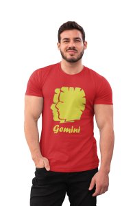 Gemini (BG Green) (Red T) - Printed Zodiac Sign Tshirts - Made especially for astrology lovers people