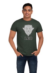 Lion face (Green T) - Printed Zodiac Sign Tshirts - Made especially for astrology lovers people