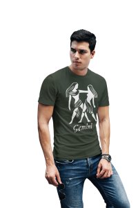 Gemini (BG White) (Green T) - Printed Zodiac Sign Tshirts - Made especially for astrology lovers people