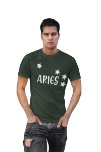 Aries stars (BG White) (Green T) - Printed Zodiac Sign Tshirts - Made especially for astrology lovers people