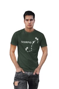 Scorpio stars (BG white) (Green T) - Printed Zodiac Sign Tshirts - Made especially for astrology lovers people
